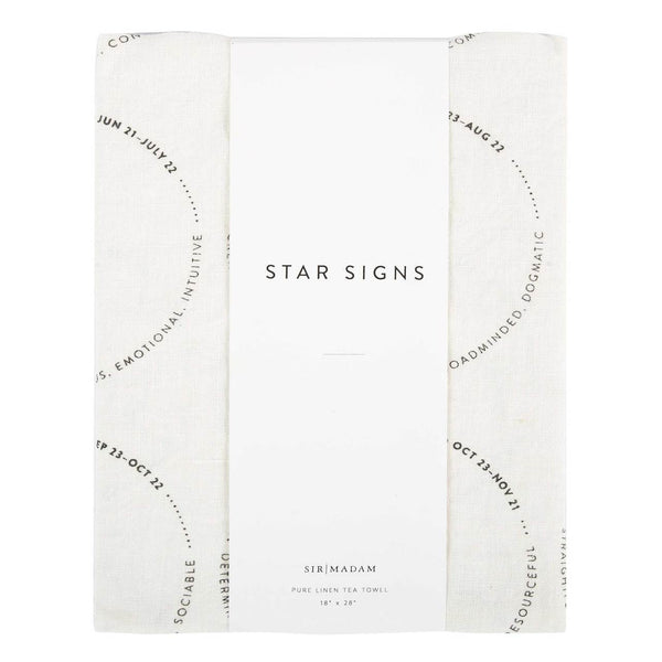 Sir Madam Pure Linen Tea Towel - Star Signs