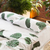 Huddleson Tropical Leaves Linen Pillowcase Set