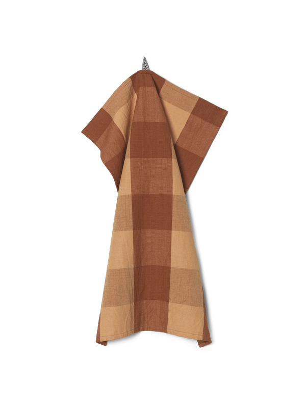 Ferm Living Hale Tea Towel - Peach & Spice Red