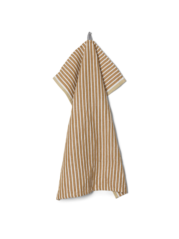 Ferm Living Hale Tea Towel - Golden Brown & Silver Fern