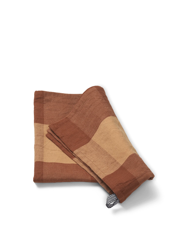 Ferm Living Hale Tea Towel - Peach & Spice Red