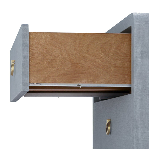 Villa & House Bryant Linen 3-Drawer Side Table