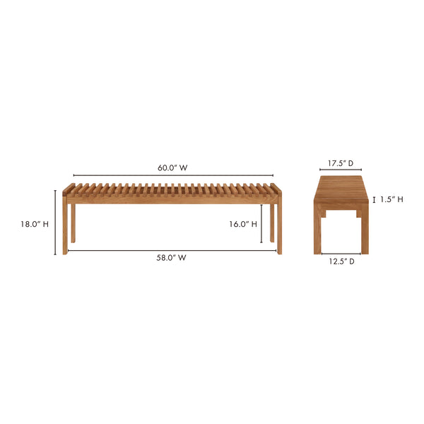 Moe's Rohe Oak Bench