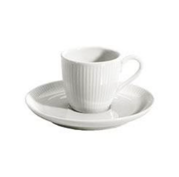 Pillivuyt Plisse Espresso Cup & Saucer - Set of 4 - SALE