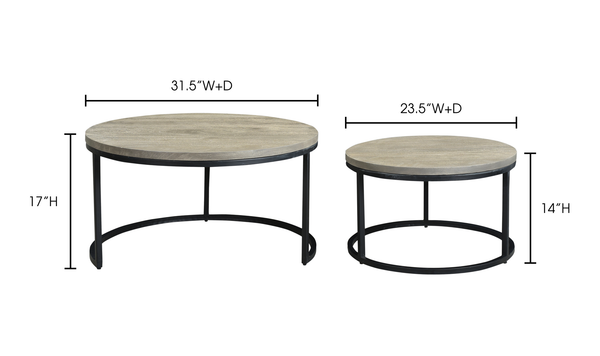 Moe's Drey Round Nesting Coffee Tables - Set of 2