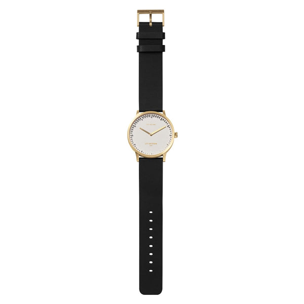 LEFF Amsterdam T40 Watch Steel / Black Leather Strap 