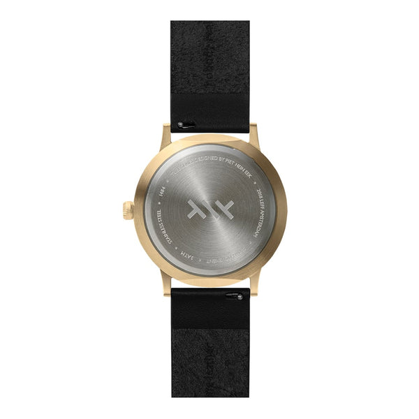 LEFF Amsterdam T40 Watch Steel / Black Leather Strap 