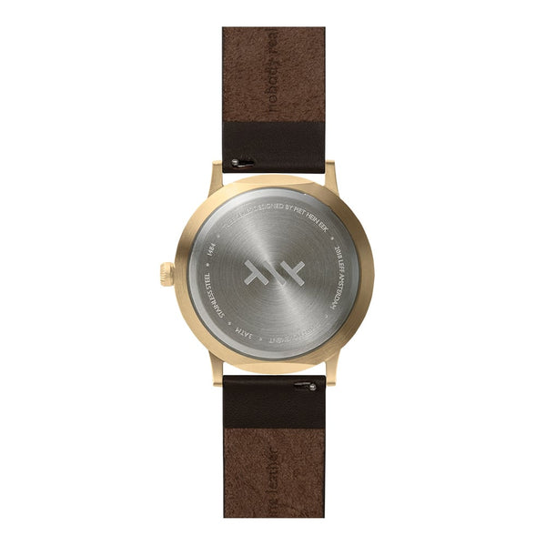 LEFF Amsterdam T40 Watch Steel / Black Leather Strap 