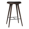 Mater High Stool - Bar Height Oak - Dark Stained Black Leather 