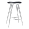 Mater High Stool - Bar Height Aluminum Black Leather 
