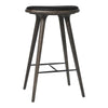 Mater High Stool - Bar Height Oak - Sirka Grey Black Leather 