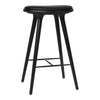 Mater High Stool - Bar Height Beech - Sirka Grey Black Leather 