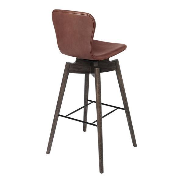 Mater Shell Bar Stool Ultra Leather - Cognac Bar Stool 