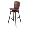 Mater Shell Bar Stool Ultra Leather - Cognac Bar Stool 