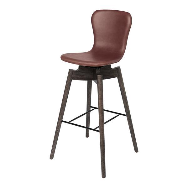 Mater Shell Bar Stool Ultra Leather - Cognac Bar Stool 
