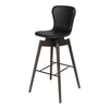 Mater Shell Bar Stool Ultra Leather - Black Bar Stool 