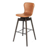 Mater Shell Bar Stool Ultra Leather - Brandy Bar Stool 