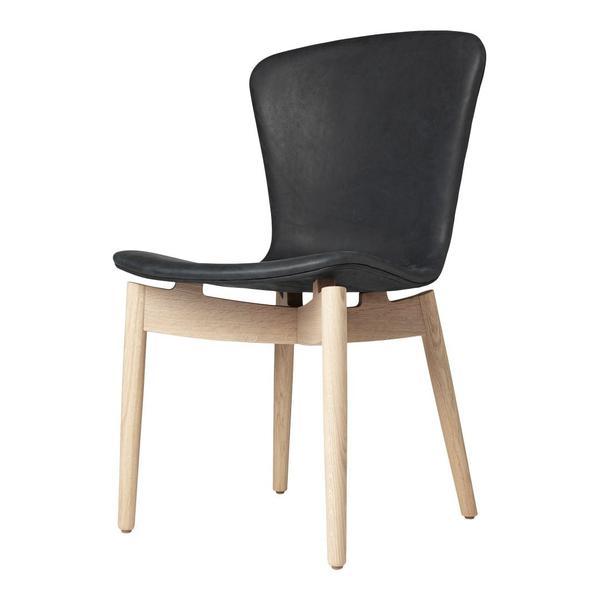 Mater Shell Dining Chair Ultra Leather - Cognac Oak-Laquered 