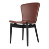 Mater Shell Dining Chair Ultra Leather - Cognac Oak-Black Stained 