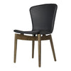 Mater Shell Dining Chair Ultra Leather - Black Oak-Sirka Grey 