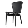 Mater Shell Dining Chair Ultra Leather - Black Oak-Black Stained 