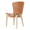 Mater Shell Dining Chair Ultra Leather - Brandy Oak-Laquered 