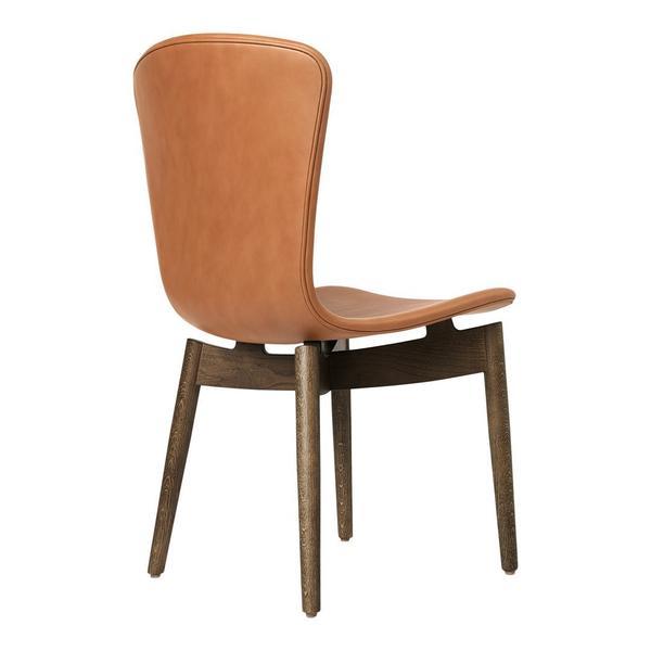 Mater Shell Dining Chair Ultra Leather - Cognac Oak-Laquered 