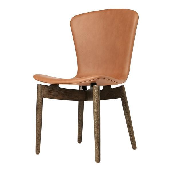 Mater Shell Dining Chair Ultra Leather - Cognac Oak-Laquered 