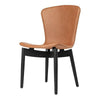 Mater Shell Dining Chair Ultra Leather - Brandy Oak-Black Stained 