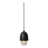 Mater Terho Pendant Small Black Lacquered Smoked Transparent Glass