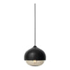 Mater Terho Pendant Medium Black Lacquered Smoked Transparent Glass