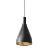 Pablo Swell Single Pendant - Narrow Black / Brass 