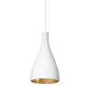 Pablo Swell Single Pendant - Narrow White / Brass 