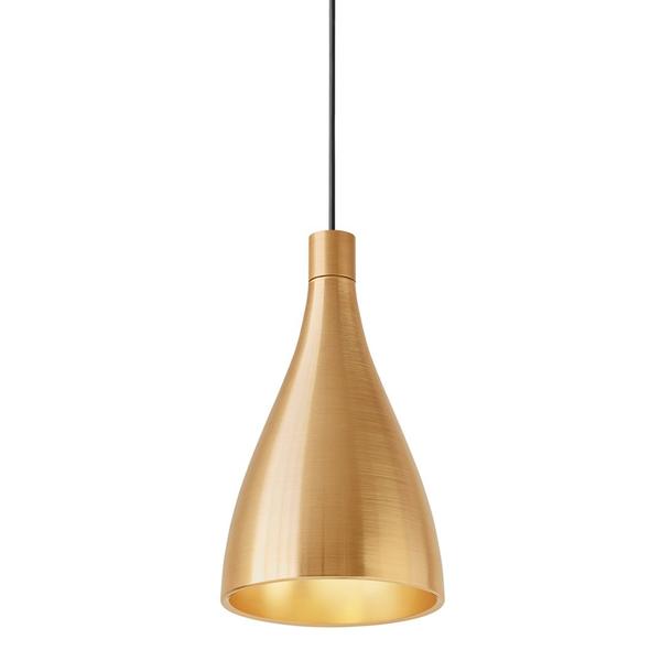 Pablo Swell Single Pendant - Narrow Black / Brass 