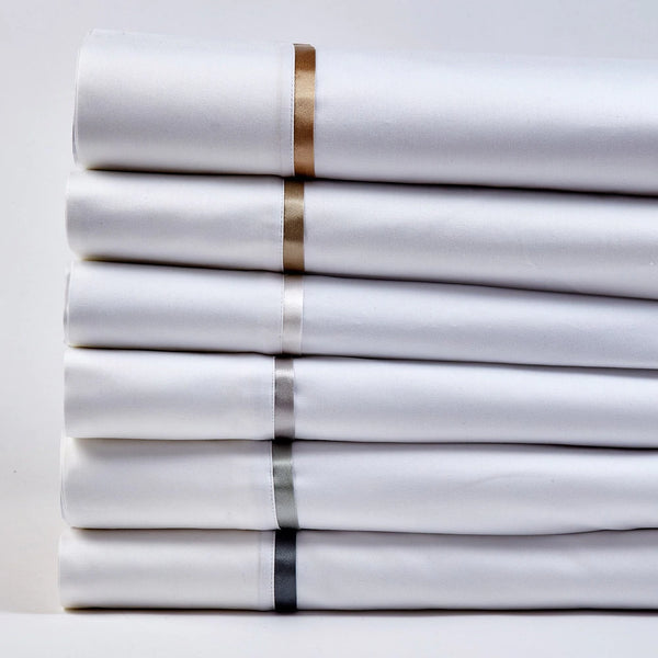 Ann Gish Cotton Sheet Set w/ Charmeuse Trim