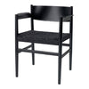 Mater Nestor Dining Armchair Beech - Black Stained Black Paper Cord 