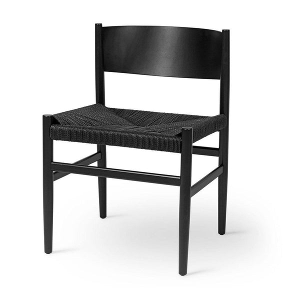 Mater Nestor Dining Chair Black Stained Beech / Black Paper Cord Seat 