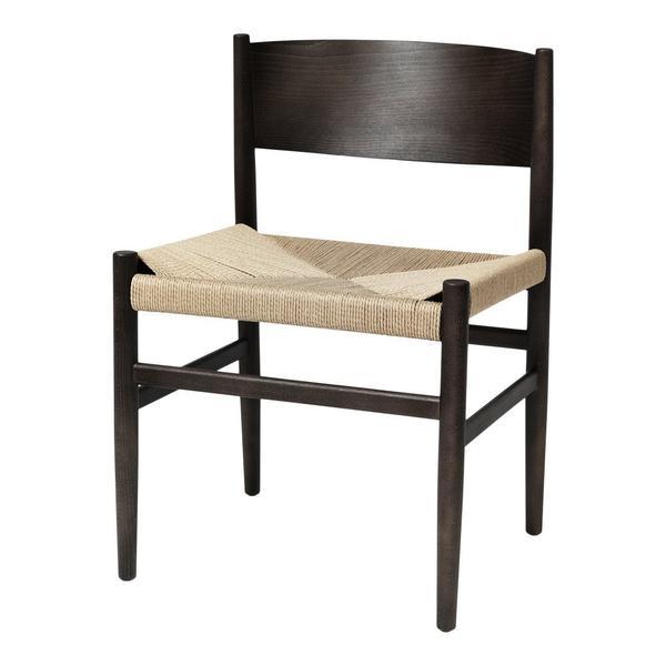 Mater Nestor Dining Chair Black Stained Beech / Black Paper Cord Seat 