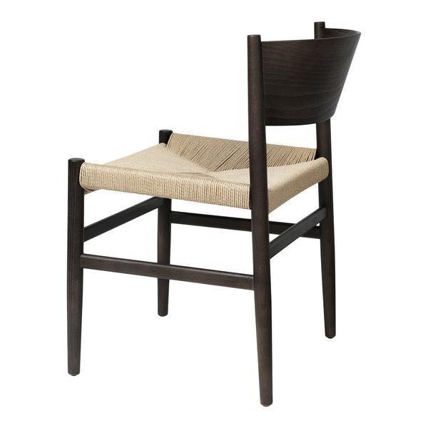 Mater Nestor Dining Chair Black Stained Beech / Black Paper Cord Seat 
