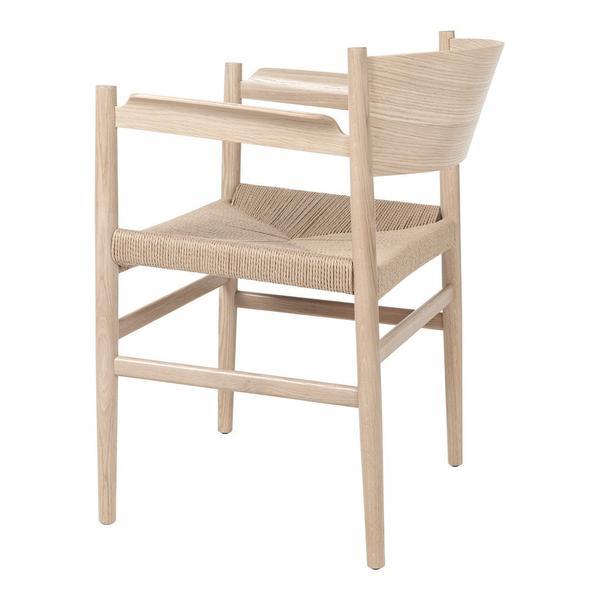Mater Nestor Dining Armchair Beech - Black Stained Black Linen Belt 