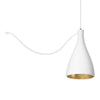 Pablo Swell Single String Pendant - Narrow White / Brass 