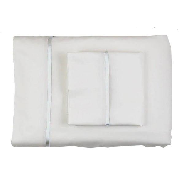 Ann Gish Cotton Sheet Set w/ Charmeuse Trim