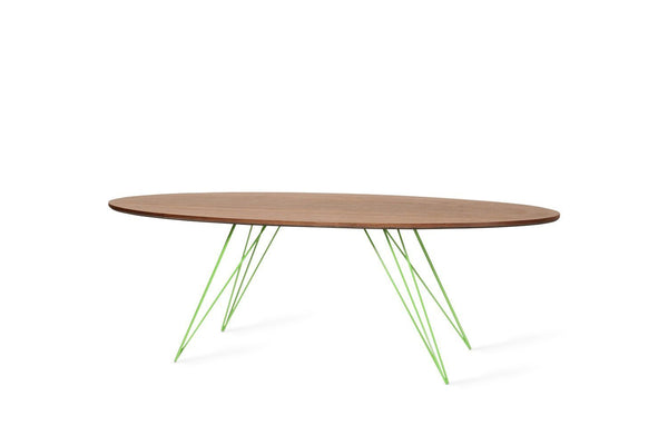 Tronk Williams Coffee Table - Oval Thin Maple Blood Red