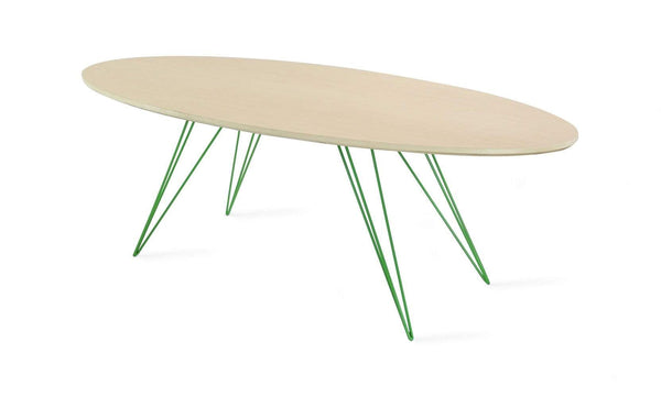 Tronk Williams Coffee Table - Oval Thin Maple Blood Red