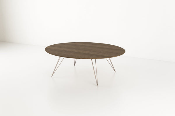 Tronk Williams Coffee Table - Oval Thin Maple Blood Red