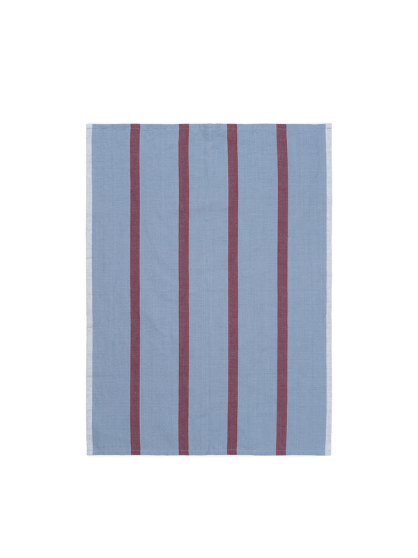 Ferm Living Hale Tea Towel - Faded Blue & Burgundy