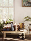 Ferm Living Grand Cushion - Lime Blue & Chocolate
