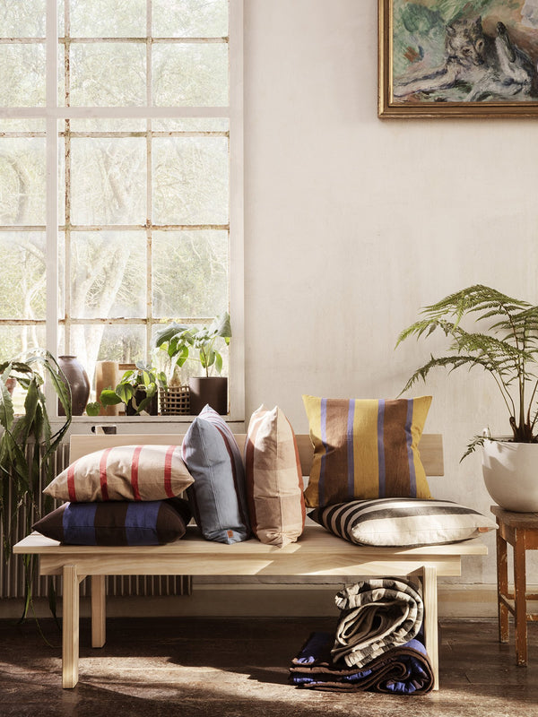 Ferm Living Grand Cushion - Lime Blue & Chocolate
