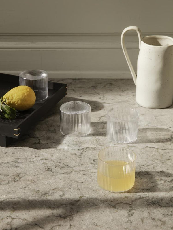 Ferm Living Ripple Low Glasses - Set of 4