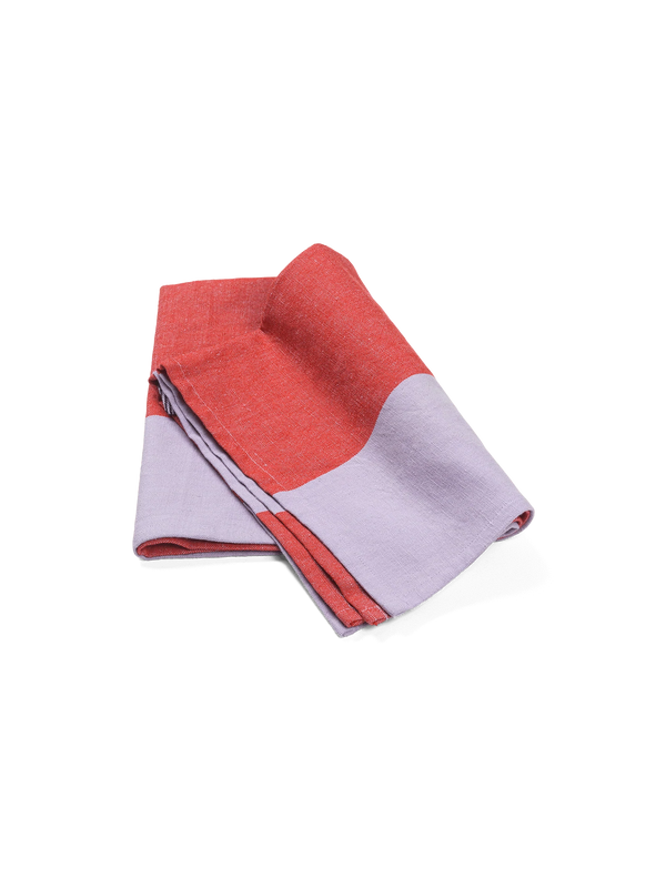 Ferm Living Hale Tea Towel -  Red & Lilac